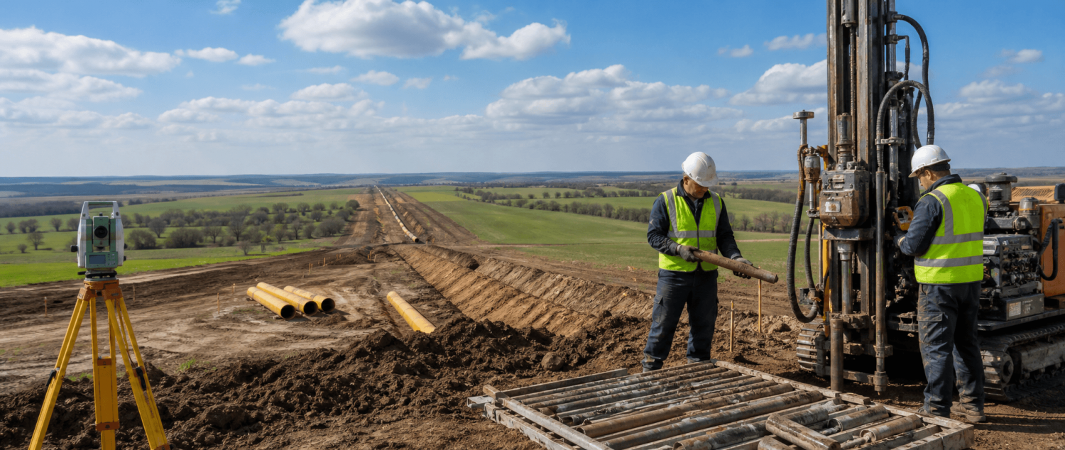 Геологические изыскания для газопровода в Пскове Геологические изыскания для газопровода в Пскове